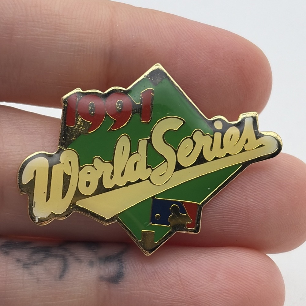 Vintage 1991 World Series MLB Baseball Lapel Hat Pin